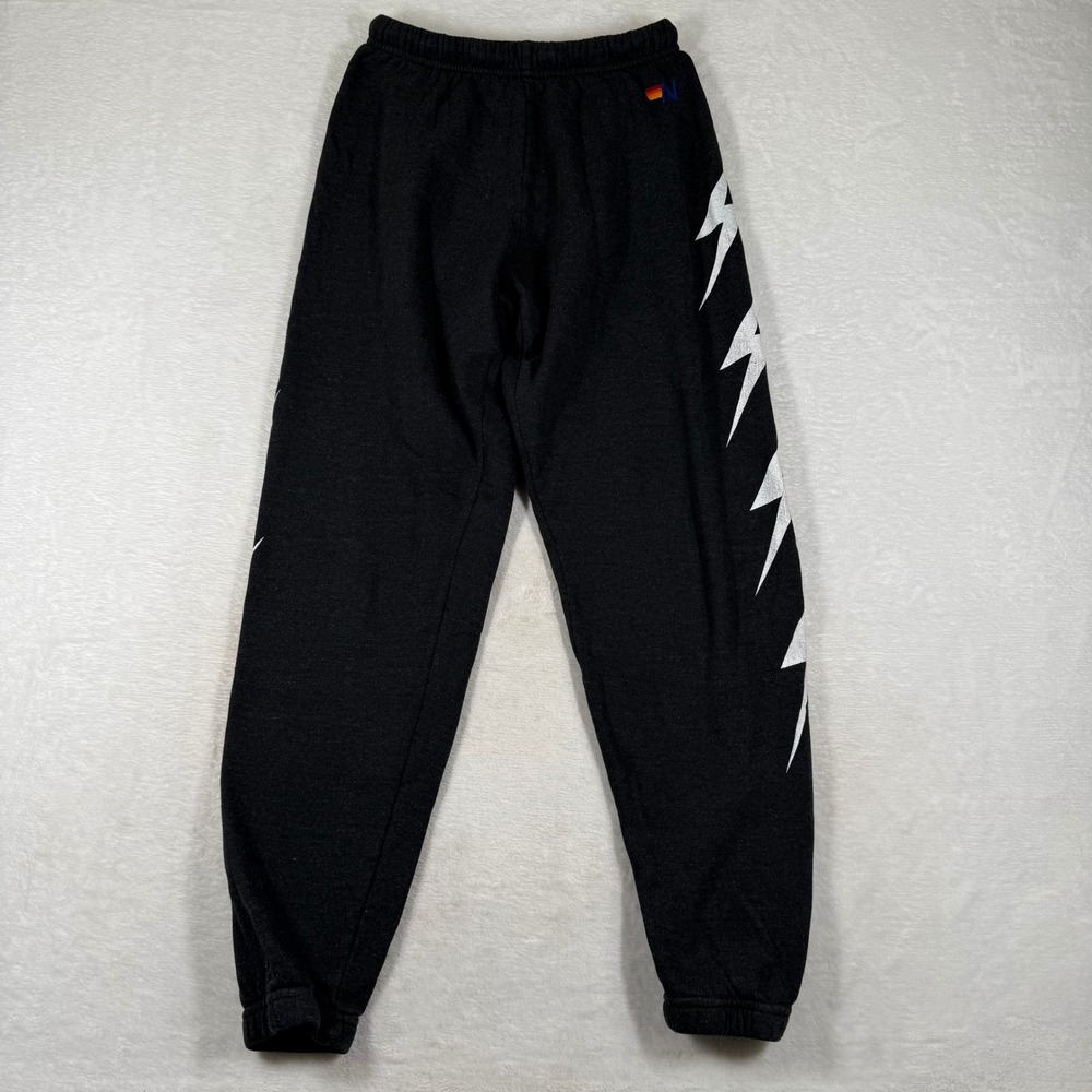 Aviator Nation Black Lightning Bolt‎ Sweatpants Graphic Logo Joggers S